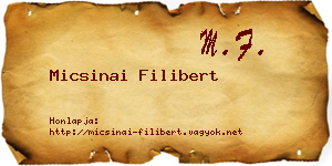 Micsinai Filibert névjegykártya